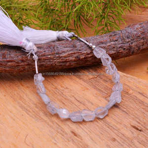 Perles de pierres précieuses de tranche lisse de Zircon blanc naturel exclusif à forte demande pierre de qualité supérieure pour la fabrication de bracelets bijoux naturels - Product Image 2