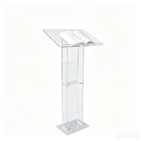 Pupitre en acrylique transparent personnalisé, moderne et transparent, pour l'école, l'église, la conférence, le bureau, les discours et les présentations