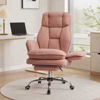 Chaise de bureau pivotante à pieds croisés, siège large, adaptée aux animaux domestiques, en tissu bouclé, chaise de direction, chaise de coiffeuse, vente en gros de Chine