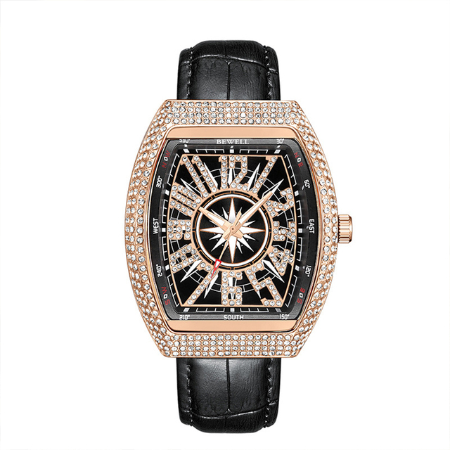 Hot Sale Luxury Watch Strap Leather Alloy case Rose Gold Watch Waterproof with Dial Decorated in Stones
