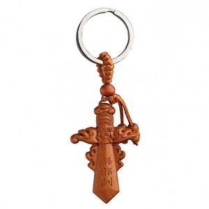 New Sword Peach Wood Key Chain Peach Wood Sword Three-dimensional Car Key Chain Pendant