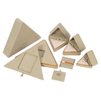 Boîte à bijoux de luxe en forme de triangle, emballage géométrique pour bijoux, boîte cadeau unique en forme de triangle pour ensemble de bagues, pendentifs et bracelets
