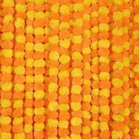Fleurs de Marigold Artificielles en Gros, Guirlandes de Diwali, Longues Chaînes de Fleurs Artisanales, Rituel de Prière Indien, Mariage, Noël