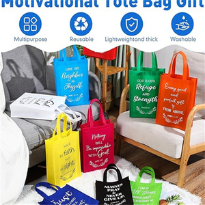 Bolsas de mano no tejidas cristianas de Pascua de 14x10 pulgadas, verso bíblico reutilizable a granel, bienvenida, <span class=keywords><strong>Semana</strong></span> <span class=keywords><strong>Santa</strong></span> para primera comunión - Product Image 3