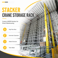 Système de stockage et de récupération automatisé (ASRS) avec grue empileuse, rayonnage pour palettes robustes pour la logistique d'entrepôt