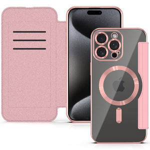Lujo chapado a prueba de golpes tarjeta bolsillo magnético libro Flip cuero cartera contraportada para IPhone 15 <span class=keywords><strong>Pro</strong></span> Max 14 Plus <span class=keywords><strong>13</strong></span> 12 11 Xs Xr - Product Image 4