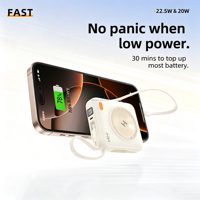 Batterie externe à charge rapide 10000 mAh, chargeur portable avec câble intégré PD QC3.0, Power Banks 10000 mAh, logo personnalisé