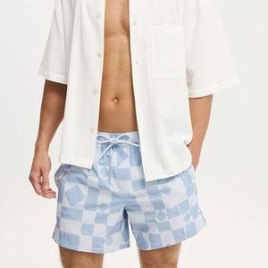 Nouvelle Arrivée Maillots de Bain Homme Personnalisés OEM, Shorts de Plage Couleur Unie avec Logo et Taille Tissés, Prix Usine, Vente Chaude - Product Image 4