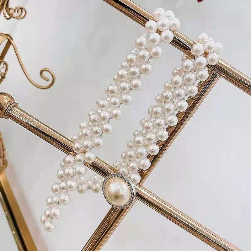 Ремень женский с жемчужинами, модный пояс с украшением в виде цветка с бриллиантами, эластичный пояс для девушек и женщин