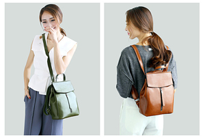 Realer <span class=keywords><strong>2021</strong></span> nouvelle mode sacs à dos femmes de haute qualité en cuir véritable sac packs décontracté vintage sacs d'école pour femmes dames - Product Image 4