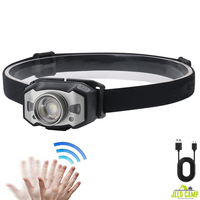 Linterna Frontal de Alta Potencia con Sensor de Movimiento y Luces LED Rojas Recargables por USB, Ligeras, para Camping y Emergencias