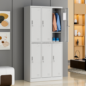 Tủ khóa thép 6 cửa bền với khóa chìa khóa cấu trúc lắp ráp an toàn để sử dụng ngoài trời trong các trường học phòng tập thể dục văn phòng - Product Image 6