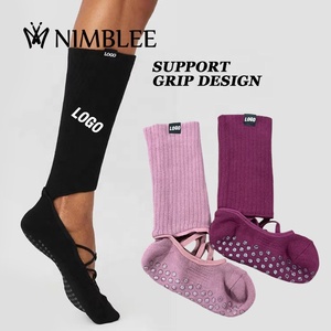 Chaussettes <span class=keywords><strong>de</strong></span> yoga et <span class=keywords><strong>de</strong></span> Pilates pour femmes, antidérapantes, à bride unique, avec grip Siren, pour la gym, le fitness, la barre et le Lagree, personnalisables en gros - Product Image 1