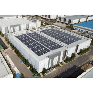 Almacén de acero ligero industrial Panel solar Marco de <span class=keywords><strong>portal</strong></span> de techo Estructura de acero Procesamiento de corte de soldadura Galvanizado - Product Image 1