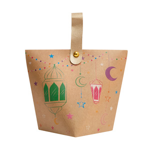 MorSun büyük kraft el işi kağıdı ramazan Favor hediye kutuları ile PU deri kolu - Product Image 5