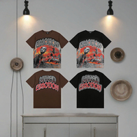 Kaos Oversize Pria American High Quality Hot Diamond Hip Hop dengan Grafis Karakter DTG Print 240 Gram 100% Katun
