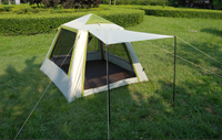 Tente de camping portable imperméable à double couche TOURUS pour toutes les saisons avec auvent de 8,1 mètres carrés et une chambre et un salon