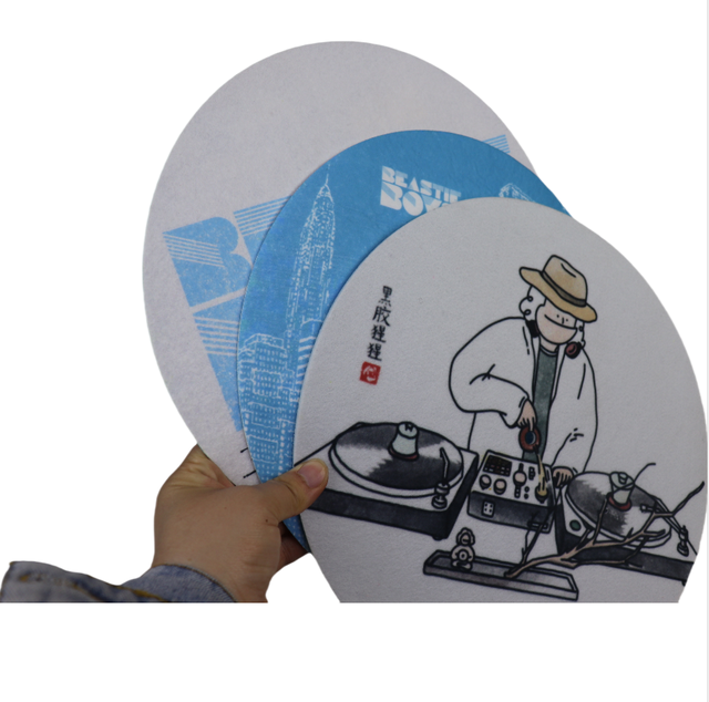 Custom Durable Nonwoven Felt Turntable Mat Slipmat Modern Design 2/3/4MM Thickness Tabletop Portable Audio Player Home Decor