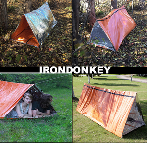 IRONDONKEY 150*240CM abri d'urgence 2 PersonTent <span class=keywords><strong>survie</strong></span> Camping randonnée d'urgence Tube tente - Product Image 4