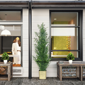 5 Chân Bằng Chứng Giả Cây Tuyết Tùng Lắp Ráp Thân Cây Nhân Tạo Nhựa Chậu Giáng Sinh Cây Thông Cho Trong Nhà Ngoài Trời Trang Trí Nội Thất - Product Image 6