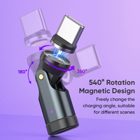 Adaptateur magnétique rotatif Type-C mâle vers femelle 540° °   Câble de données à rotation libre 240W à charge rapide compatible avec iPhone 17
