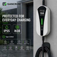 Chargeur EV portable Type 2 3kW 3,4kW 3,6kW 3,7kW 16A Monophasé 220V Prise Schuko 3 Broches Station de Recharge d'Urgence pour Voiture
