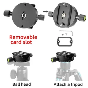 Panoramik yuvarlak Tripod Quick Release kelepçe Arca İsviçre standart 38mm yuvası kolay ve hızlı çalışan kelepçe dağı tripodlar monopod