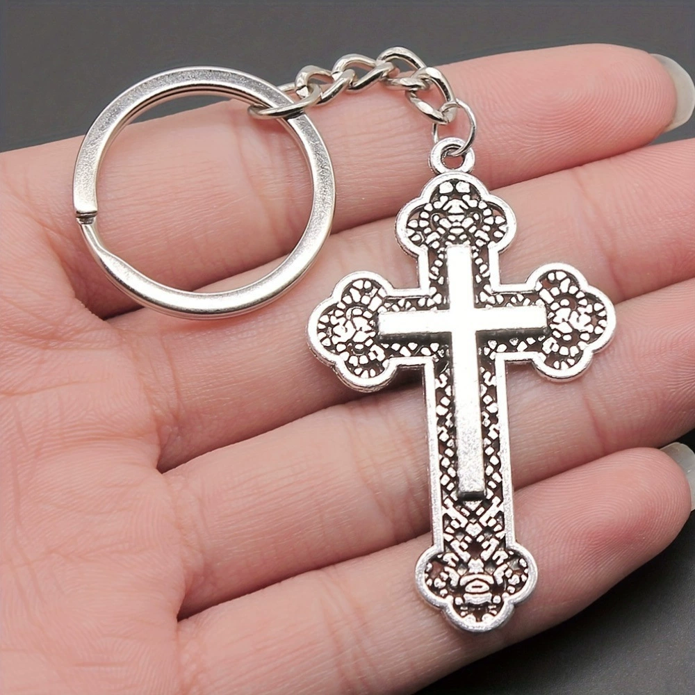 Jesus Cross Key Ring Cathilic Christ Key Chain Church Utensils Keychain ...