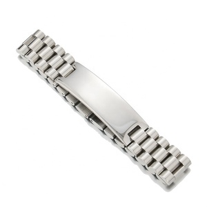 Bracciale da <span class=keywords><strong>uomo</strong></span> in acciaio inossidabile Yiwu Aceon Velle, catena larga per orologio, di lusso, con targhette ID larghe personalizzabili per incisione fai-da-te - Product Image 3