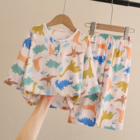 Ensemble de pyjamas décontractés 100 % coton pour enfants, vêtements de nuit d'été pour filles et garçons, vente en gros, vêtements d'intérieur pour bébés, motif dessin animé