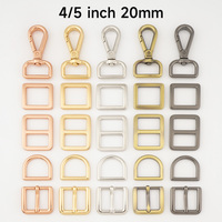 Vente en gros : Accessoires de sac en métal couleur canon de fusil de 20 mm (4/5 po) – Boucle à ardillon, ajusteur, mousqueton pivotant et anneau en D pour la fabrication de sacs