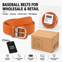 Ceinture de sport classique en cuir PU de haute qualité avec logo personnalisé, boucle à ardillon métallique réglable, pour uniforme de baseball et softball, pour jeunes et adultes