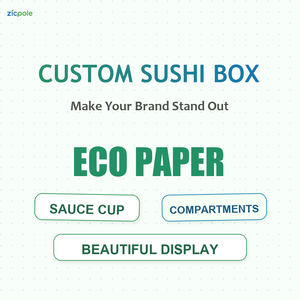 Solutions de boîtes <span class=keywords><strong>à</strong></span> <span class=keywords><strong>sushi</strong></span> personnalisées robustes Zicpole Professional, conception gratuite, boîte en papier avec espace pour coupelle <span class=keywords><strong>à</strong></span> sauce, pour restaurant <span class=keywords><strong>à</strong></span> emporter. - Product Image 1