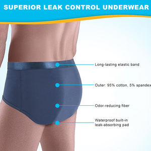 Culottes d'incontinence <span class=keywords><strong>pour</strong></span> hommes personnalisées en usine, culottes absorbantes <span class=keywords><strong>lavables</strong></span> et réutilisables <span class=keywords><strong>pour</strong></span> l'incontinence - Product Image 4