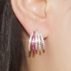 Orecchini a Cerchio Multistrato per Donne, Accessorio Moda per Uso Quotidiano - Product Image 3