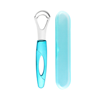 Brosse à Langue Réutilisable et Portable HongRun, Grattoir à Langue Double Couche en Acier Inoxydable 420 et Manche en PP