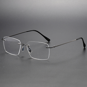 80964純粋なチタンリムレス長方形フレーム光学リムレス眼鏡フレーム男性用光学フレーム - Product Image 3