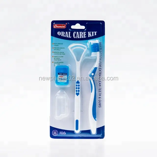 تتضمن مجموعة العناية بالنظافة الفموية من شركة OEM فرشاة الأسنان وفلات الأسنان ملصق بعلامة خاصة معبأة في صناديق/كرتونات