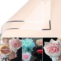 Papier d'emballage pour fleurs imperméable avec bord argenté, papier d'emballage cadeau pour fleurs avec bord argenté, papier plastique imperméable