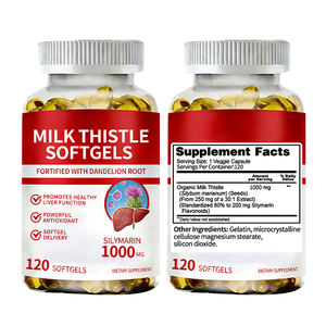 Complément alimentaire à base d'extrait de chardon-Marie, marque privée OEM/ODM, gélules de chardon-Marie pour la détoxification du foie chez l'adulte - Product Image 2