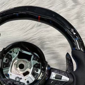 Volante de Coche LED de Fibra de Carbono Forjado Azul con Cuero para BMW F06 F10 F15 F16 F22 F30 F31 F32 F33 M3 M4 F22 X3 X5 X7 325i 525i - Product Image 5