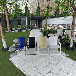 Sedia da Spiaggia Pieghevole Moderna Portatile con 3 Molle, Telaio in Metallo, Sedia da <span class=keywords><strong>Campeggio</strong></span> per Esterni, Sillas de Playa - Product Image 1