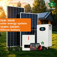 Système d'énergie solaire hors réseau pour maison 10KW 30KW, générateur solaire d'urgence, kit complet de panneaux solaires avec batterie au lithium