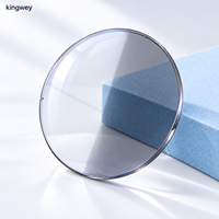 Verres photochromiques gris Kingway MR-8 de haute qualité, vision simple, 1.61, 70/75mm, avec traitement antireflet HMC HC pour lunettes