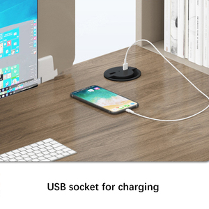 Bàn gỗ văn phòng hiện đại | Bàn máy tính nhân viên đơn giản với vách ngăn | máy tính để bàn với cổng sạc USB | Mặt bàn dày 25mm - Product Image 6