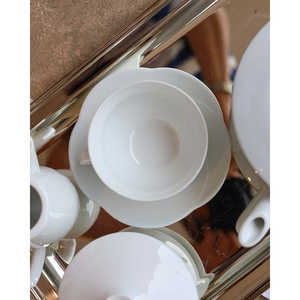 Tazas de Cerámica Richard Ginori Cloud, Capacidad de 300 ml, Aptas para Lavavajillas y Microondas, con Tapa y Cuchara, para Café, Té, Regalo de Boda, Manual - Product Image 1