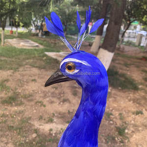 A-258 Elegant Podium Showcase Handgemaakte Gesimuleerde Kleurrijke Veren Pauw Grote Pauw Vogel Voor Tuin Decor - Product Image 6