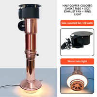 Tuyau d'évacuation de fumée pour barbecue coréen commercial avec lampe annulaire chauffante, hauteur réglable, ventilateur d'extraction 220 V pour table de restaurant