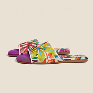 Vacation Style Fabric Women Slippers Lightweight Anti Slip <b>Open</b> <b>Toe</b> Indoor Home <b>Shoes</b> For Spring Summer - Product Image 3