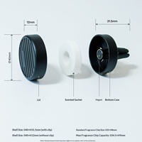 Fabricant de boîtiers de diffuseurs de parfum de voiture ronds en métal usinés CNC avec logo personnalisé OEM, clip de ventilation, désodorisant d'air